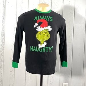 * Dr. Seuss Men's The grinch Always Naughty Pajama Top Sz L